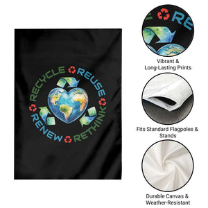 Recycle Reuse Renew Rethink Garden Flag Zero Waste Life TS12 Print Your Wear