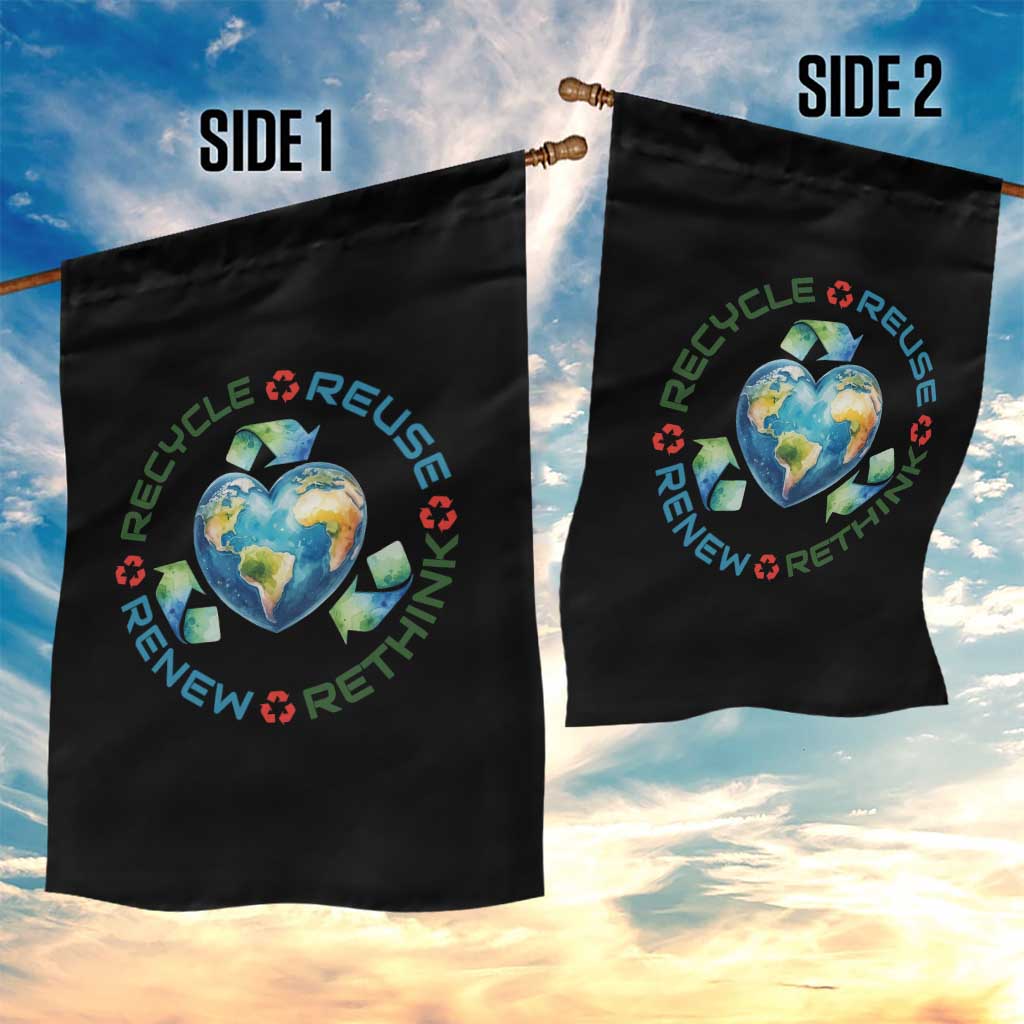 Recycle Reuse Renew Rethink Garden Flag Zero Waste Life TS12 Print Your Wear