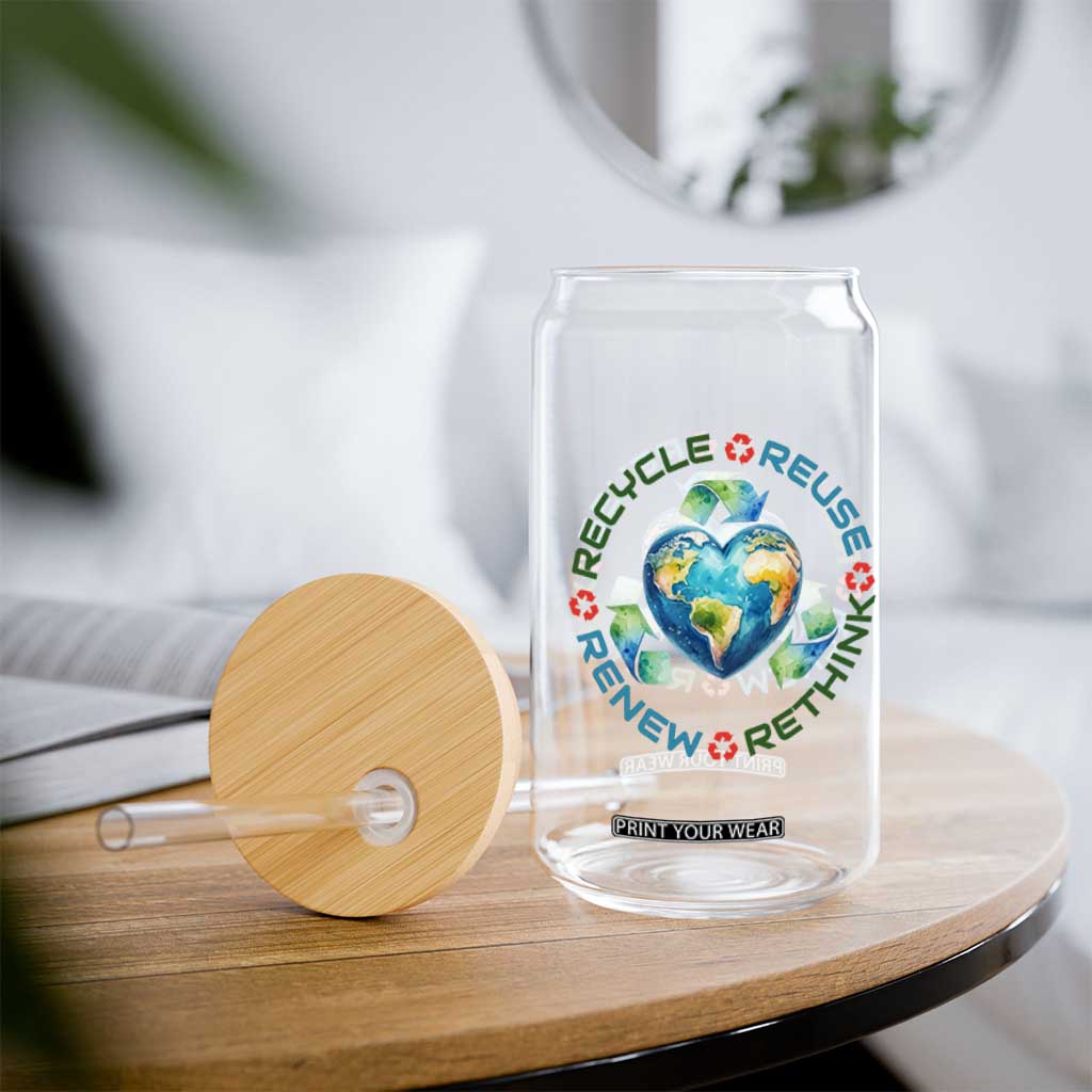 Recycle Reuse Renew Rethink Glass Can Zero Waste Life TS12 Print Your Wear