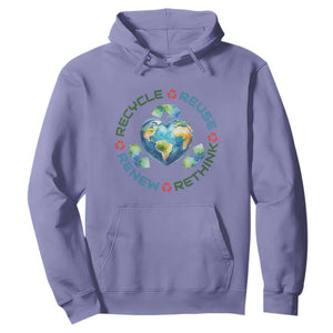 Recycle Reuse Renew Rethink Hoodie Zero Waste Life TS12 Violet Print Your Wear