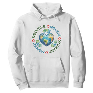 Recycle Reuse Renew Rethink Hoodie Zero Waste Life TS12 White Print Your Wear