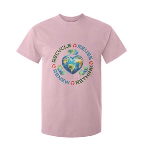 Recycle Reuse Renew Rethink T Shirt For Kid Zero Waste Life TS12 Light Pink Print Your Wear