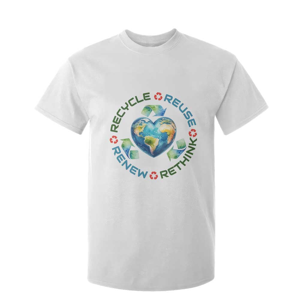Recycle Reuse Renew Rethink T Shirt For Kid Zero Waste Life TS12 White Print Your Wear