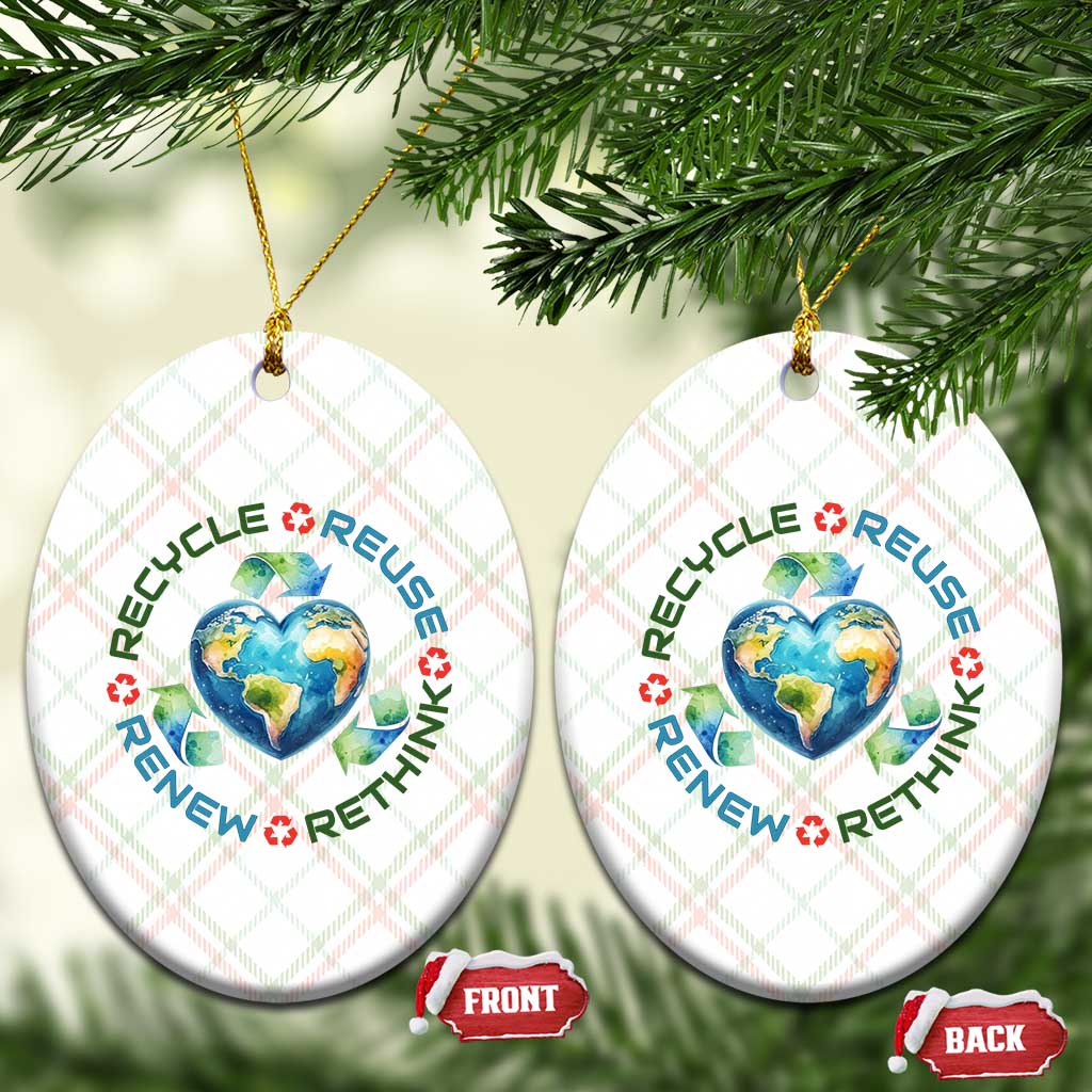 Recycle Reuse Renew Rethink Ceramic Ornament Zero Waste Life TS12 Print Your Wear