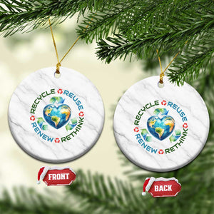 Recycle Reuse Renew Rethink Ceramic Ornament Zero Waste Life TS12 1pc White Marble Print Your Wear