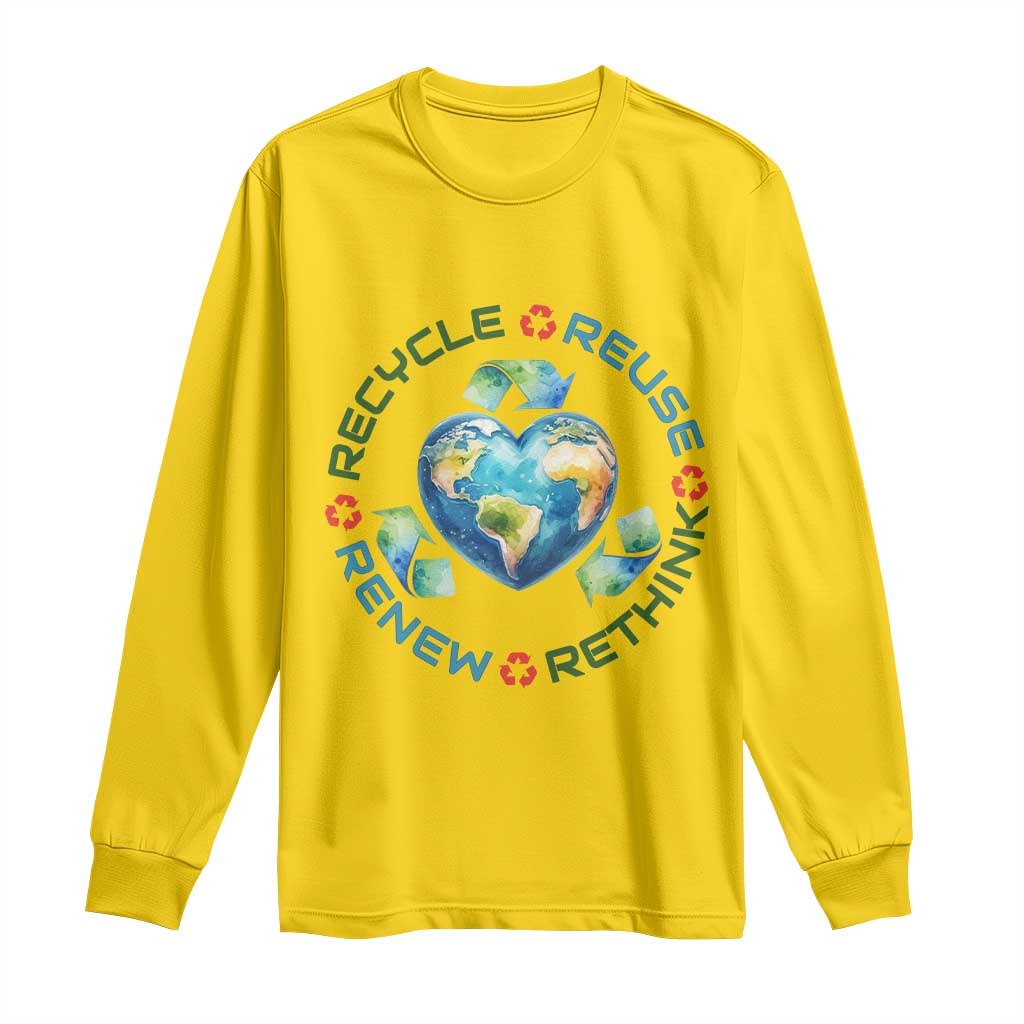 Recycle Reuse Renew Rethink Long Sleeve Shirt Zero Waste Life TS12 Daisy Print Your Wear