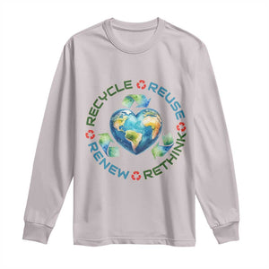 Recycle Reuse Renew Rethink Long Sleeve Shirt Zero Waste Life TS12 Ice Gray Print Your Wear