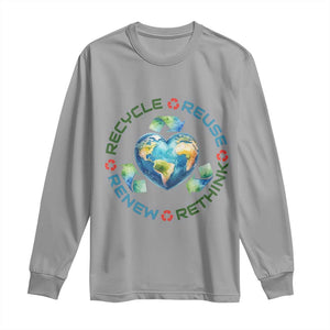 Recycle Reuse Renew Rethink Long Sleeve Shirt Zero Waste Life TS12 Sport Gray Print Your Wear
