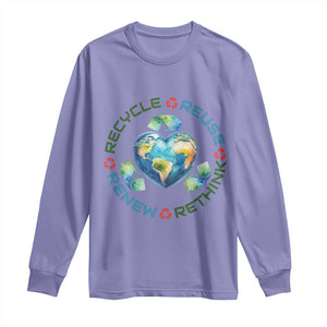 Recycle Reuse Renew Rethink Long Sleeve Shirt Zero Waste Life TS12 Violet Print Your Wear