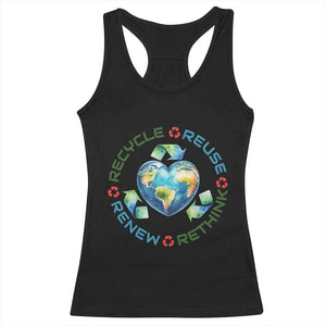 Recycle Reuse Renew Rethink Racerback Tank Top Zero Waste Life TS12 Black Print Your Wear