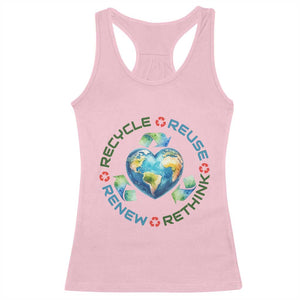 Recycle Reuse Renew Rethink Racerback Tank Top Zero Waste Life TS12 Light Pink Print Your Wear
