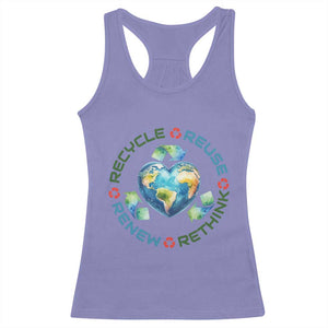 Recycle Reuse Renew Rethink Racerback Tank Top Zero Waste Life TS12 Violet Print Your Wear