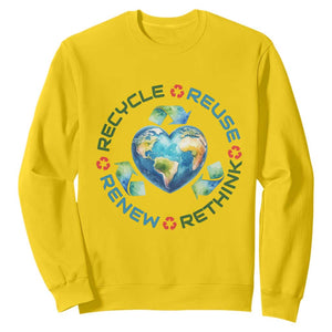 Recycle Reuse Renew Rethink Sweatshirt Zero Waste Life TS12 Daisy Print Your Wear