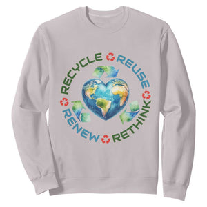 Recycle Reuse Renew Rethink Sweatshirt Zero Waste Life TS12 Ice Gray Print Your Wear