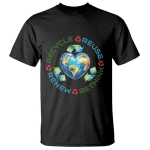 Recycle Reuse Renew Rethink T Shirt Zero Waste Life TS12 Black Print Your Wear