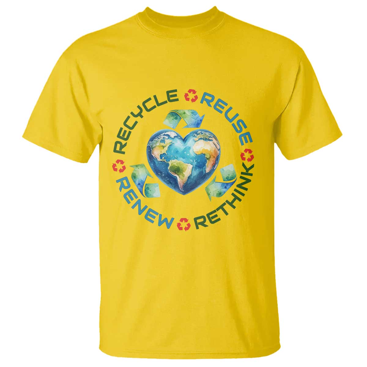 Recycle Reuse Renew Rethink T Shirt Zero Waste Life TS12 Daisy Print Your Wear