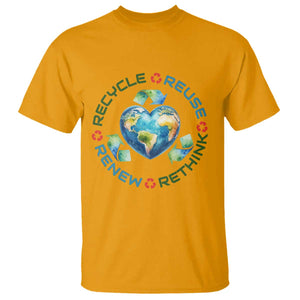 Recycle Reuse Renew Rethink T Shirt Zero Waste Life TS12 Gold Print Your Wear