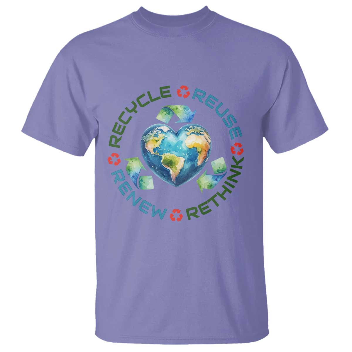 Recycle Reuse Renew Rethink T Shirt Zero Waste Life TS12 Violet Print Your Wear