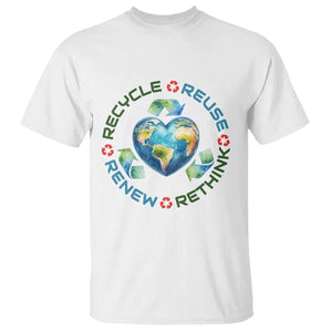 Recycle Reuse Renew Rethink T Shirt Zero Waste Life TS12 White Print Your Wear