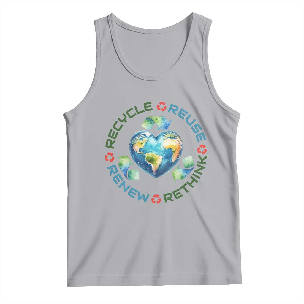 Recycle Reuse Renew Rethink Tank Top Zero Waste Life TS12 Athletic Heather Print Your Wear