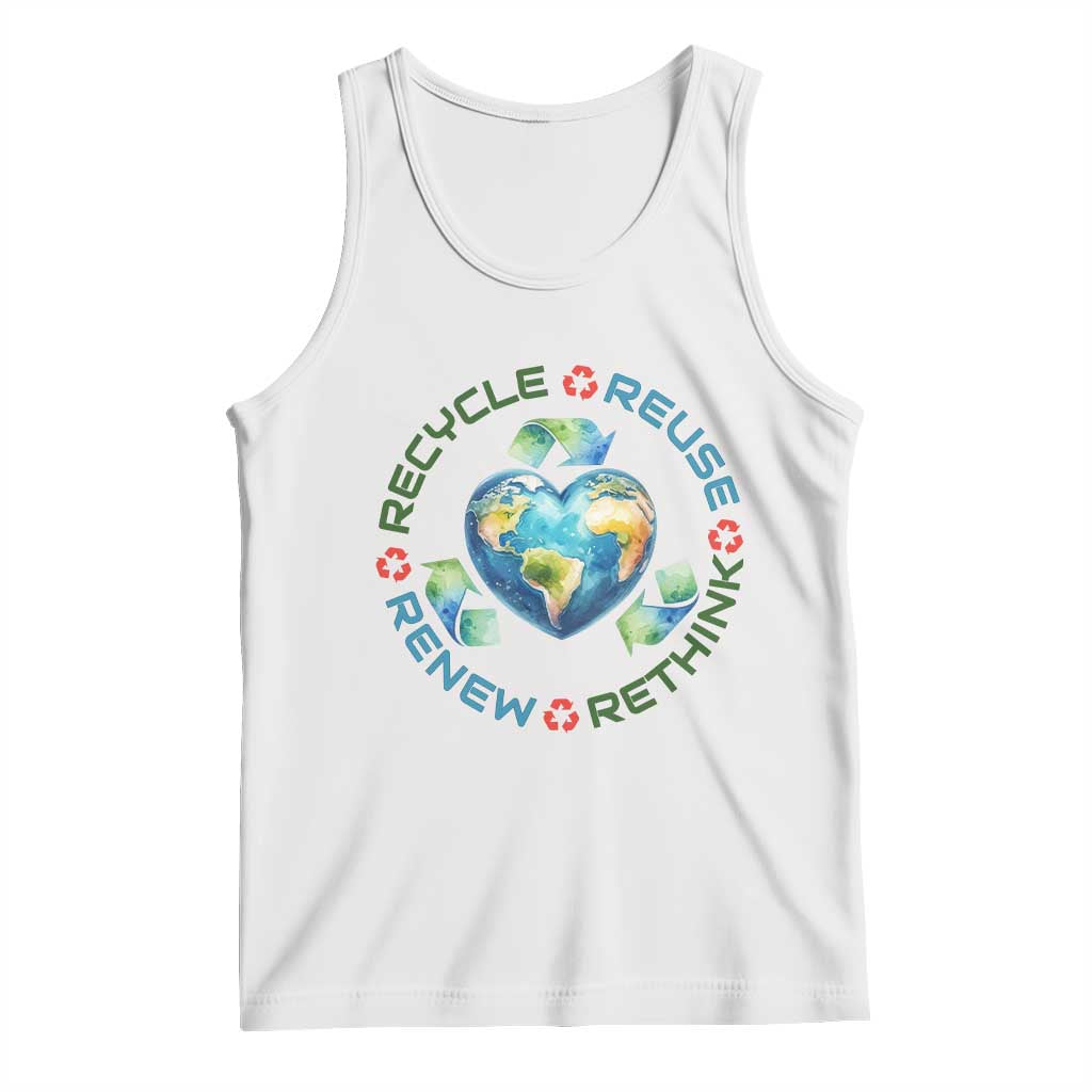 Recycle Reuse Renew Rethink Tank Top Zero Waste Life TS12 White Print Your Wear