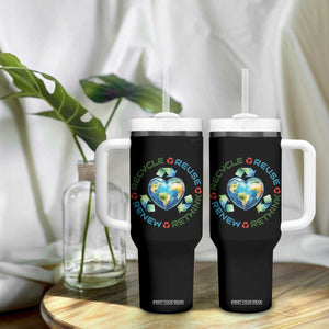 Recycle Reuse Renew Rethink Tumbler With Handle Zero Waste Life TS12 Print Your Wear