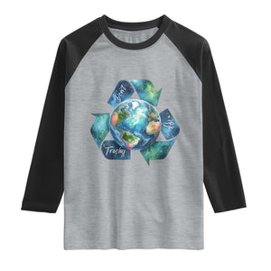 Earth Day Dont Be Trashy Raglan Shirt Environmental Awareness Gift TS12 Heather Gray Black Print Your Wear