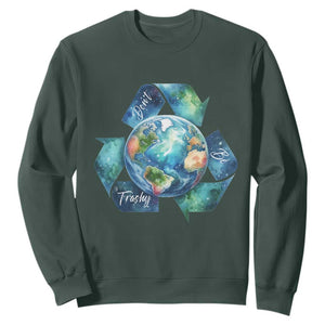 Earth Day Dont Be Trashy Sweatshirt Environmental Awareness Gift TS12 Dark Forest Green Print Your Wear