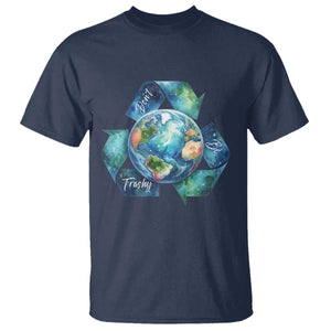 Earth Day Dont Be Trashy T Shirt Environmental Awareness Gift TS12 Navy Print Your Wear
