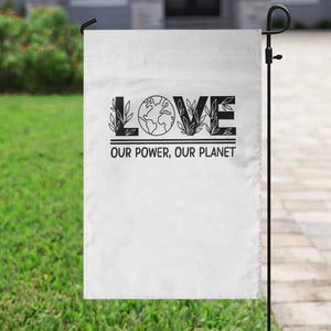 Earth Day 2026 Garden Flag Our Power Our Planet TS12 Print Your Wear