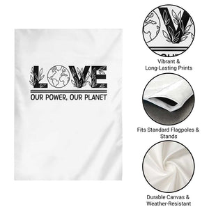 Earth Day 2026 Garden Flag Our Power Our Planet TS12 Print Your Wear