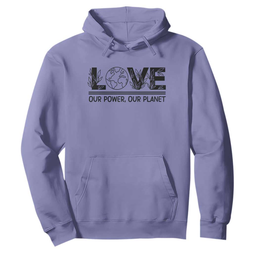 Earth Day 2026 Hoodie Our Power Our Planet TS12 Violet Print Your Wear