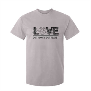 Earth Day 2026 T Shirt For Kid Our Power Our Planet TS12 Ice Gray Print Your Wear