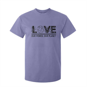 Earth Day 2026 T Shirt For Kid Our Power Our Planet TS12 Violet Print Your Wear