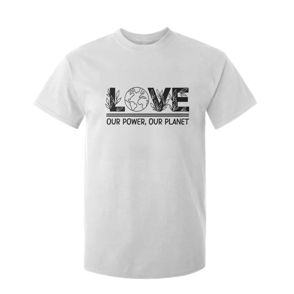 Earth Day 2026 T Shirt For Kid Our Power Our Planet TS12 White Print Your Wear