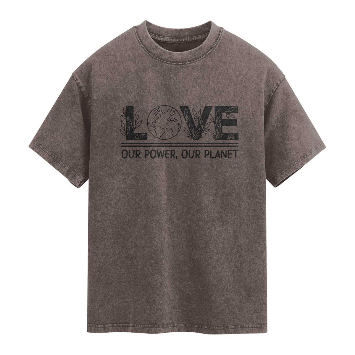 Earth Day 2026 Washed Cotton T-Shirt Our Power Our Planet