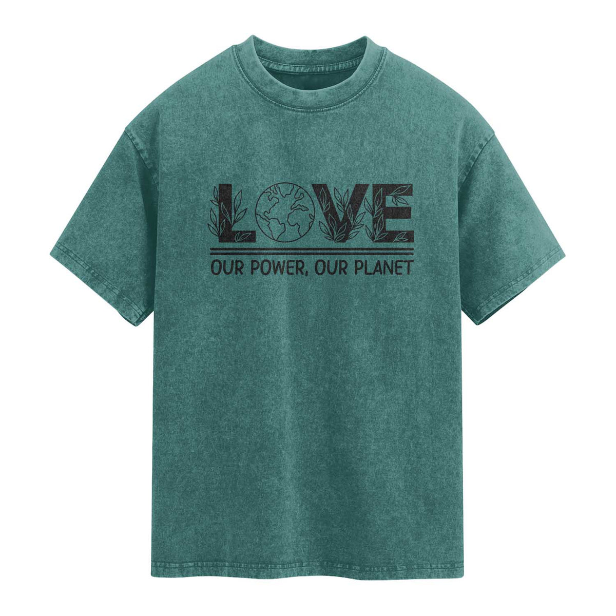 Earth Day 2026 Washed Cotton T-Shirt Our Power Our Planet