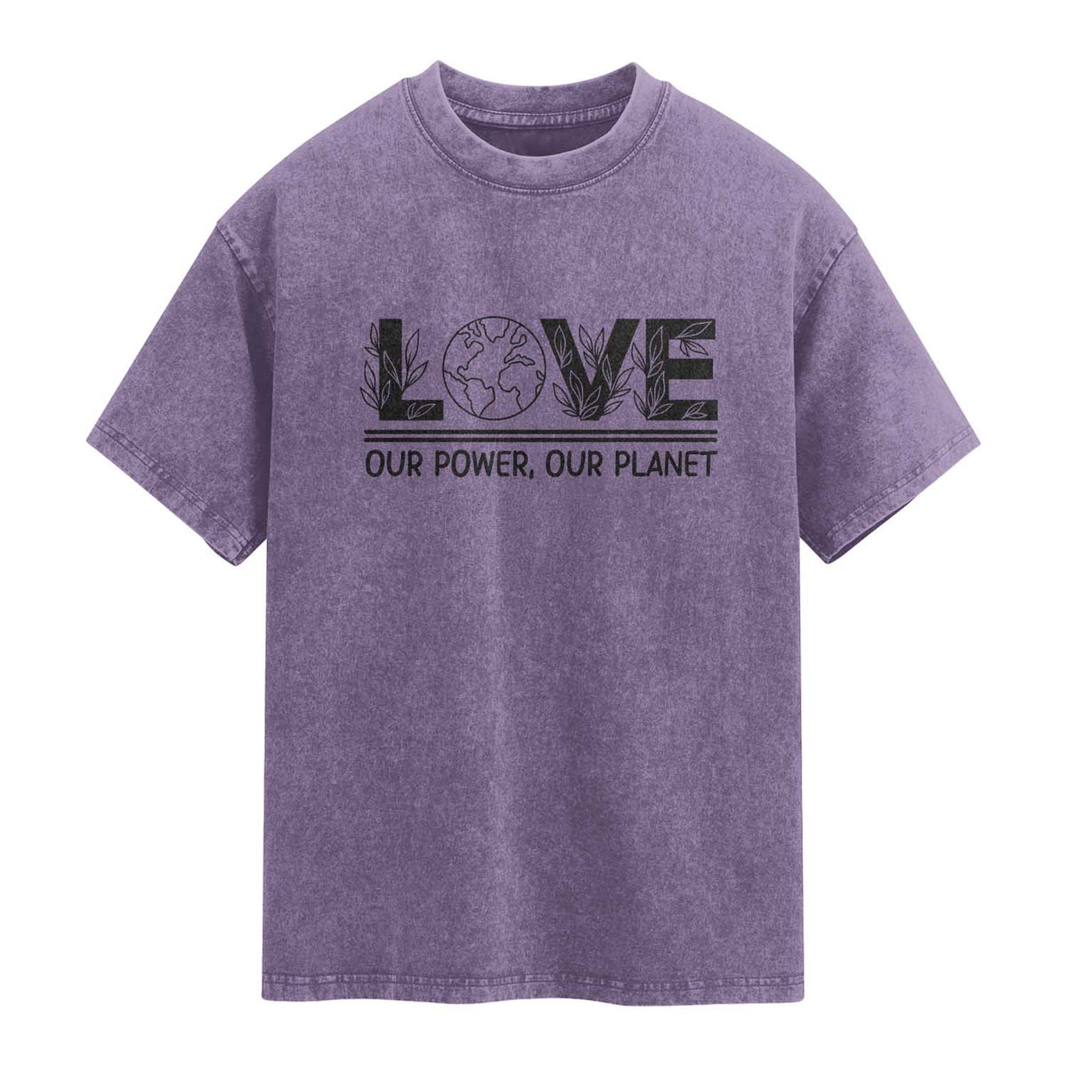 Earth Day 2026 Washed Cotton T-Shirt Our Power Our Planet