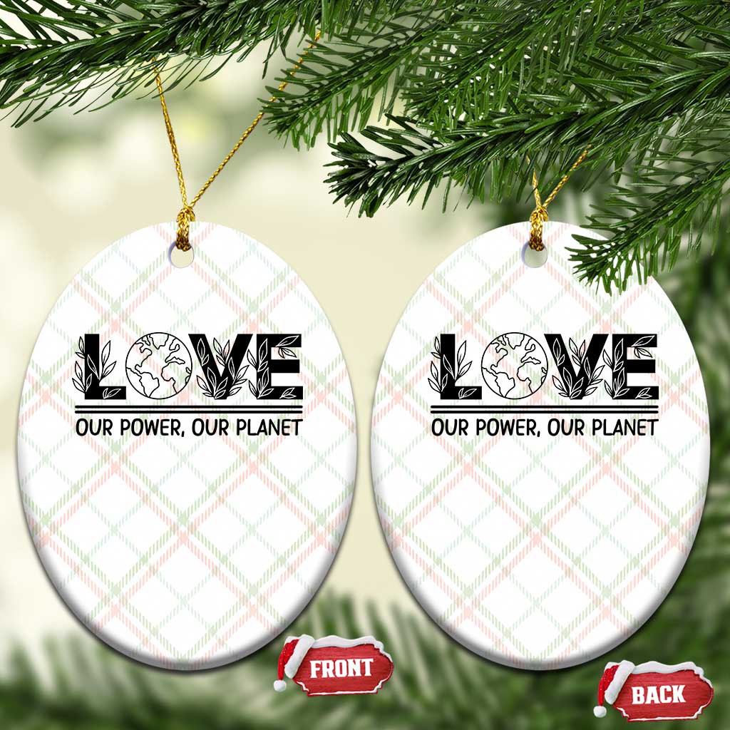 Earth Day 2026 Ceramic Ornament Our Power Our Planet TS12 Print Your Wear