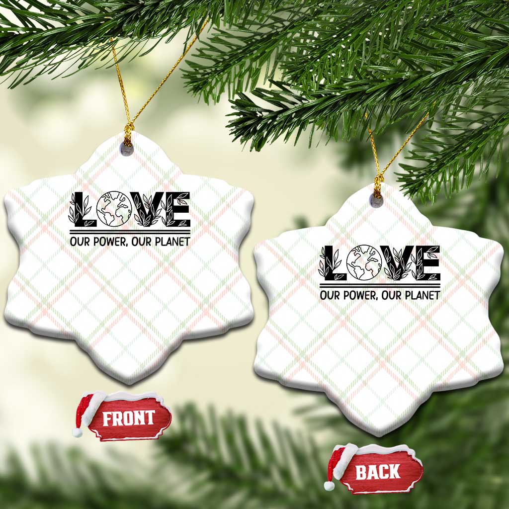 Earth Day 2026 Ceramic Ornament Our Power Our Planet TS12 Print Your Wear