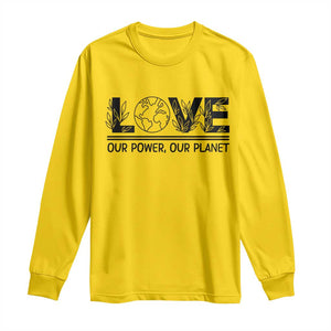 Earth Day 2026 Long Sleeve Shirt Our Power Our Planet TS12 Daisy Print Your Wear