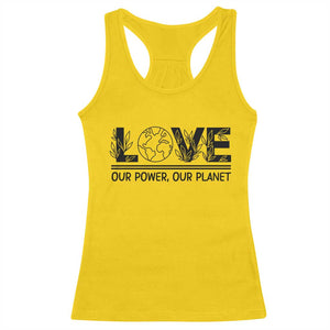 Earth Day 2026 Racerback Tank Top Our Power Our Planet TS12 Daisy Print Your Wear