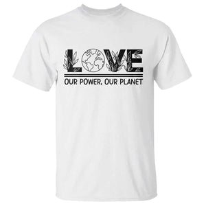 Earth Day 2026 T Shirt Our Power Our Planet TS12 White Print Your Wear