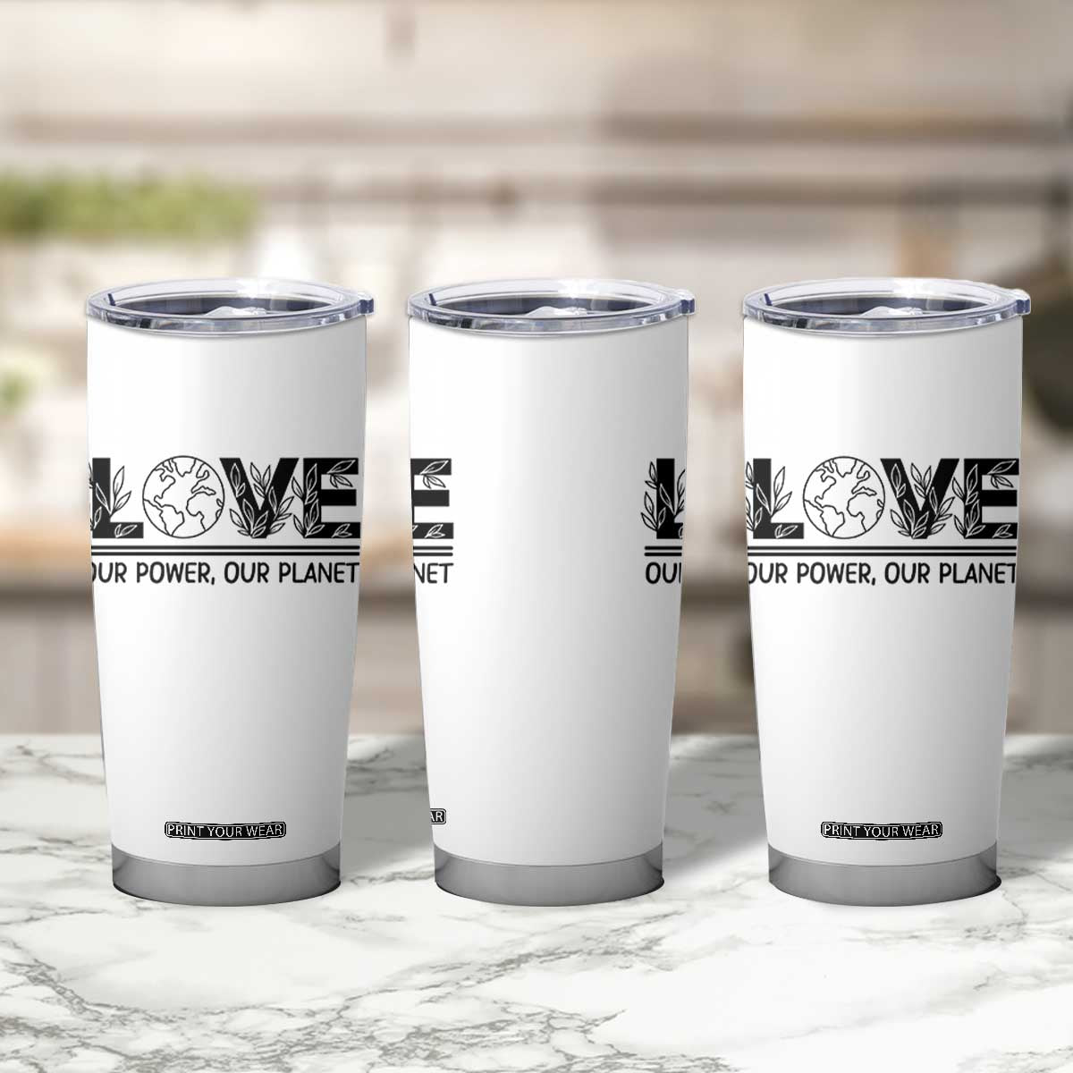 Earth Day 2026 Tumbler Cup Our Power Our Planet TS12 Print Your Wear