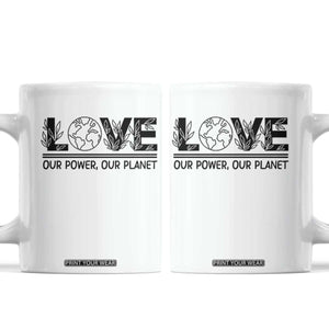 Earth Day 2026 Coffee Mug Our Power Our Planet TS12 White Print Your Wear