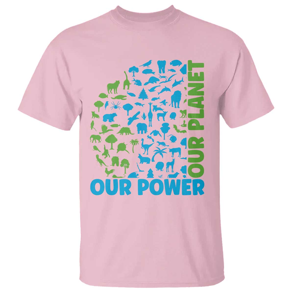 Earth Day Environmental Activism T Shirt Our Power Our Planet TS12 Light Pink Print Your Wear