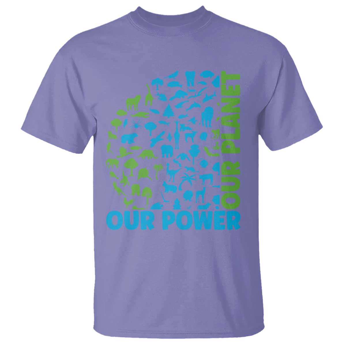 Earth Day Environmental Activism T Shirt Our Power Our Planet TS12 Violet Print Your Wear