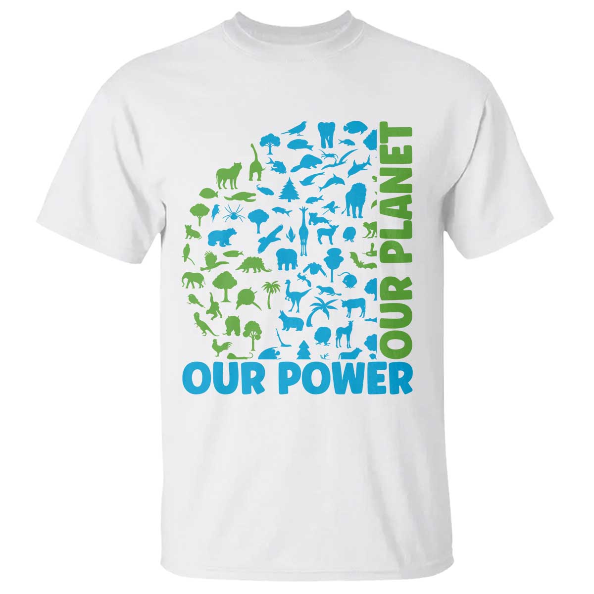 Earth Day Environmental Activism T Shirt Our Power Our Planet TS12 White Print Your Wear