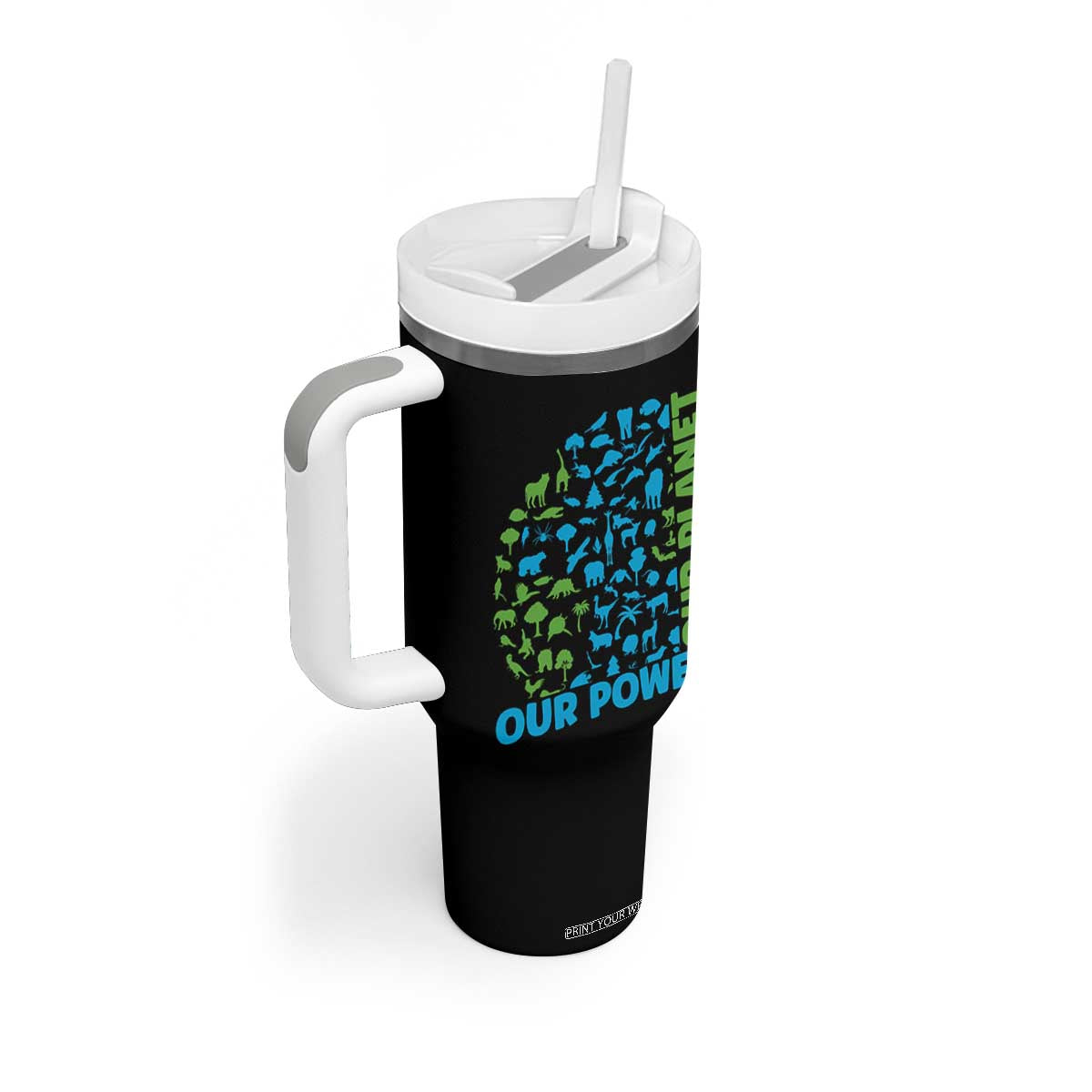 Earth Day Environmental Activism Tumbler With Handle Our Power Our Planet TS12 Print Your Wear
