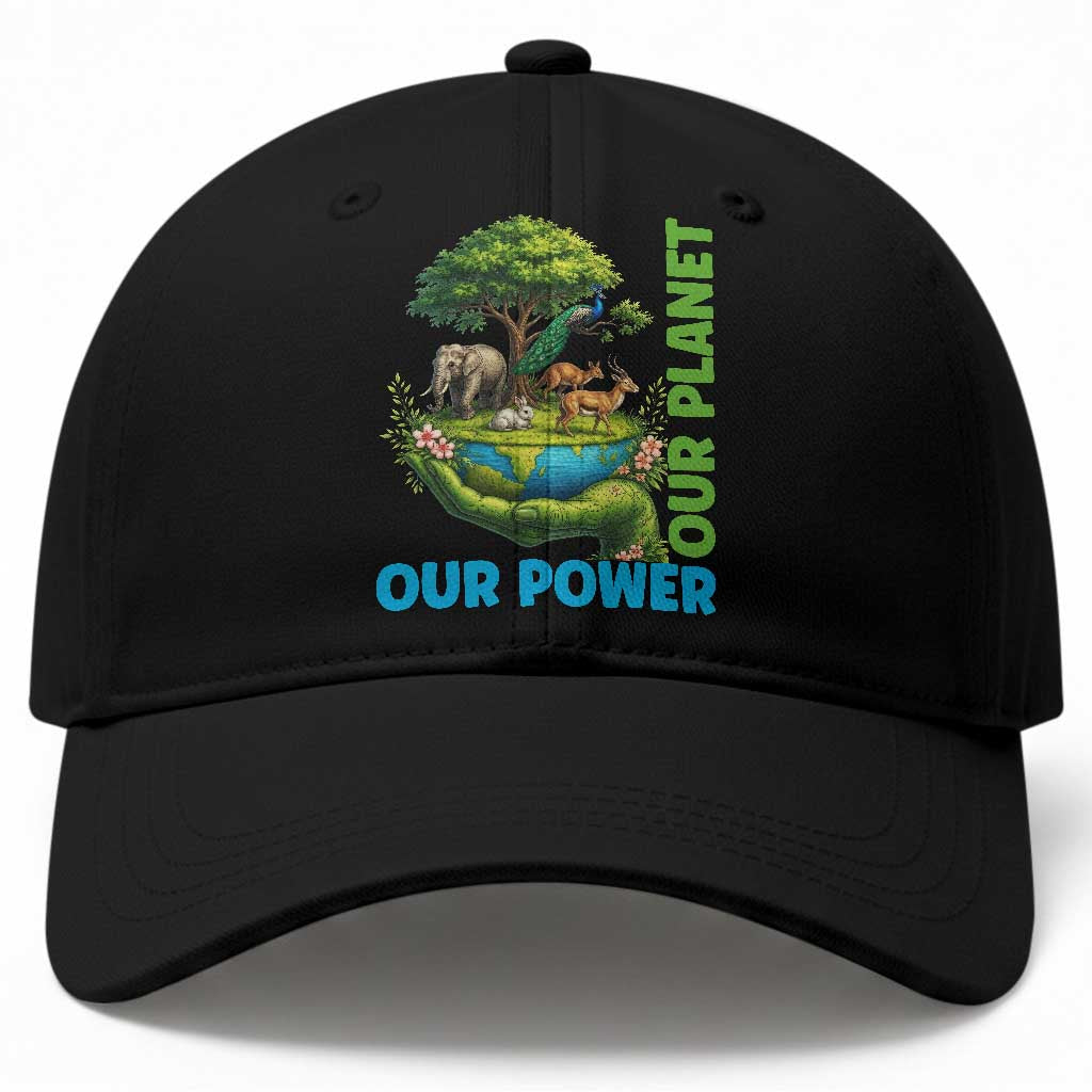 Our Power Our Planet Baseball Cap Earth Day Nature Lover Gift TS12 Print Your Wear